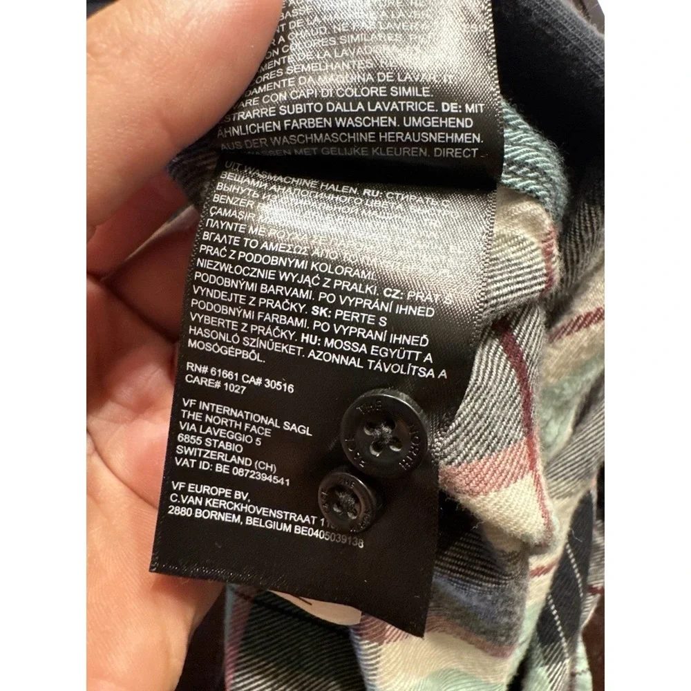 Men's The North Face Arroyo Lightweight Flannel Size Medium Black Mint Green